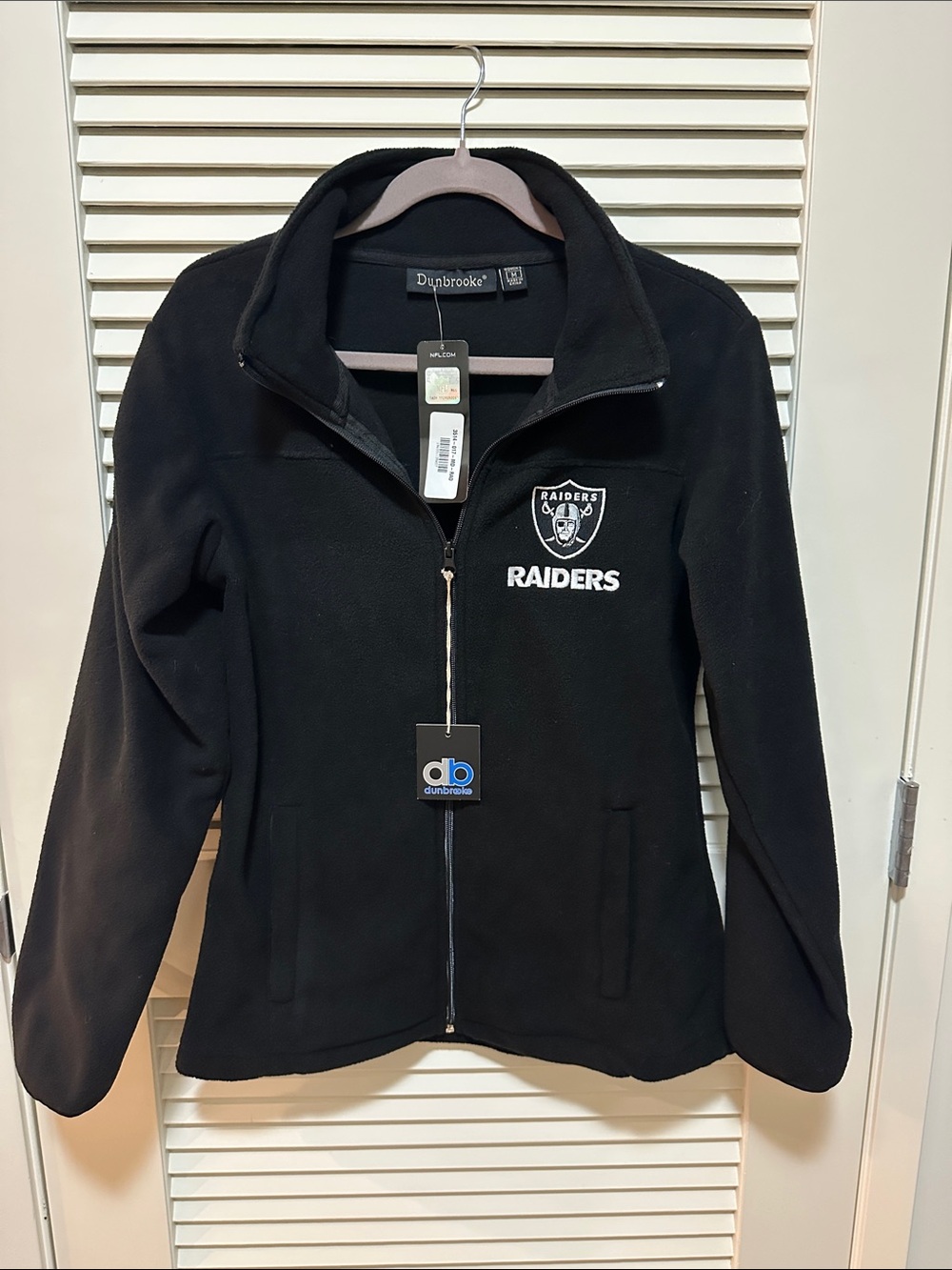Dunbrooke Women’s Black Raiders Full-Zip Fleece Jacket with Embroidered Logo